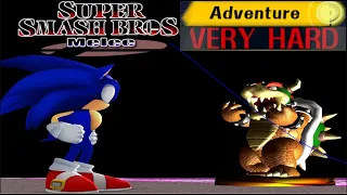 Super Smash Bros. Melee - Adventure Mode Gameplay with Sonic (VERY HARD)