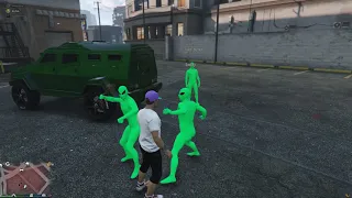 Green alien gang turf wars GTA5