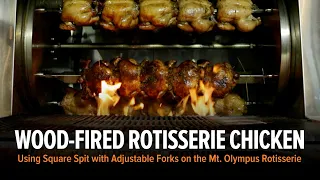 Rotisserie Tools and Accessories Square Spit with Forks Demonstration