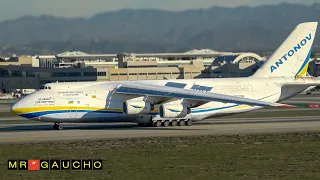 ANTONOV AN-124 LANDING at LAX & Close UP at the Parking | Footage from January 2024