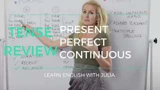 English Grammar Lesson: Present Perfect Continuous Tense - Learn English with Julia