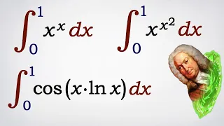 Интегралы от x^x, x^(x^2), 1/x^x, cos(x*ln x) с пределами от 0 до 1