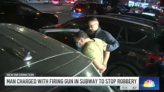 Man fires gun inside busy NYC subway station to stop a robbery at turnstile: police | NBC New York