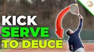 How To Kick A Tennis Serve To Deuce Side Down The T #tennisserve #kickserve