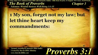 Bible Book #20 - Proverbs Chapter 3 - The Holy Bible KJV Read Along Audio/Video/Text