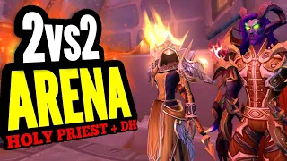 PVP priest CLICKER ! Last Season 3 ! 2vs2 rated arena  - world of warcraft dragonflight