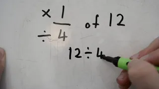 1/4 of 12 (Finding a fraction of a whole number)