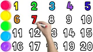 1234567890 | How to Draw & Paint Number 1 to 20 for kids | Kids Drawing Videos | KS ART
