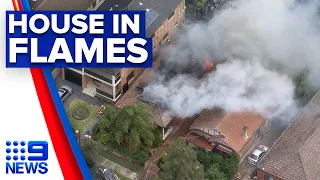 House destroyed by fire in Sydney's southwest | 9 News Australia