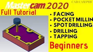 Milling Operations for Beginners #2   Mastercam 2020 Full Tutorial