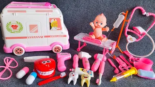 14 Minutes Satisfying with Unboxing Cute Pink Ambulance Car Doctor Play Set ASMR