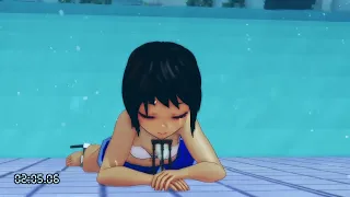 Anime girl drowns while breath holding