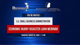 SBA Economic Injury Disaster Loan Webinar #1