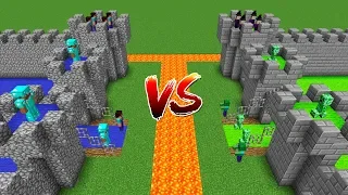 Minecraft Battle: NOOB AND PRO FORTRESS VS MONSTER FORESTRESS