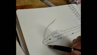 Drawing for Inktober 2019 - Day 12 (Haku from the film Spirited Away)