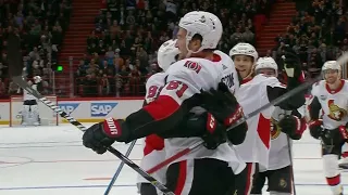 Karlsson sets up Stone for easy overtime goal against Avalanche