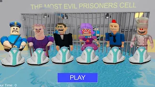 All Morphs Unlocked in WATER BARRY'S PRISON RUN - Papa Pizza Grumpy Gran Siren Cop Ani-Tron Mr Funny