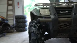 The KAWASAKI Mud Quad gets BIGGER TIRES! (Build pt. 2)