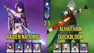 (F2P) C0 RAIDEN National & C0 ALHAITHAM Quickbloom | 3.5 Spiral Abyss Floor 12 | Genshin Impact