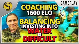 Coaching 1600 elo | Balancing investment into water is difficult | 1v1 Four Lakes