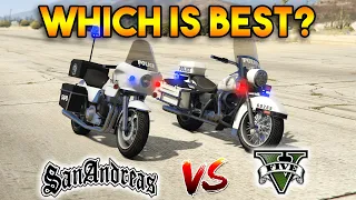 GTA 5 POLICE BIKE VS GTA SAN ANDREAS POLICE BIKE : WHICH IS BEST?