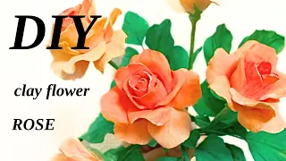【DIY Flower11】100円クレイ粘土の花〜バラの作り方〜How To Make Clay Flower