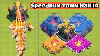New Town Hall 14 Speedrun Clash of clans | Town Hall 14 Vs all Troops Clash of clans