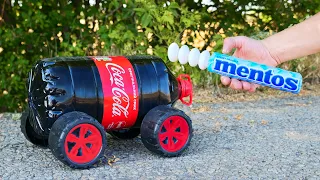 XXL Coca-Cola Rocket vs Mentos = Turbo-Toy Car
