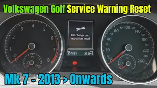 How To Reset Oil Service & Inspection Warnings - Volkswagen Golf MK7