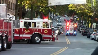 Port Chester, NY Car 2393, Engine 60, 61, Rescue 40 and BHFD TL57 responding to an odor of gas