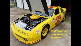 Starting the 1991 Michael Waltrip Pennzoil Pontiac Grand Prix - cold start NASCAR