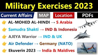 Military Exercises 2023 Current Affairs | युद्ध अभ्यास 2023 | Imp Exercises 2023 Current Affairs |