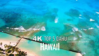 HAWAII 🇺🇸 TOP 5 Drone 4K | OAHU United States of America USA