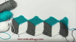 Entrelac 3D Optics Tunisian Crochet - Part 1 - Veronika Hug