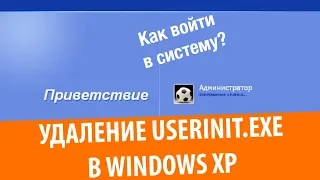 Что если удалить userinit.exe в Windows XP (НЕ ПОВТОРЯТЬ)