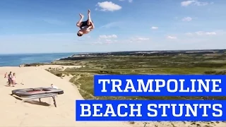 Trampoline stunts at the Beach! | People are Awesome