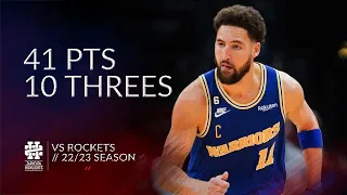 Klay Thompson 41 pts 10 threes vs Rockets 22/23 season