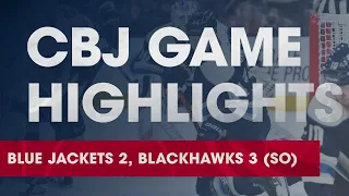 HIGHLIGHTS: Blackhawks 3, Blue Jackets 2 (OT)