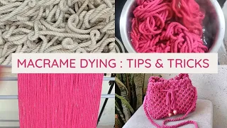 Macrame dying: Tips and Tricks 2023 || How to dye macrame cord #youtube #subscribe