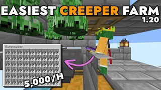 Best Easy Gunpowder Farm Minecraft 1.20.6 - 5,000 per Hour! Easiest Creeper Farm