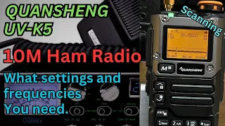 Quansheng UV-K5. How to scan the 10 Meter Ham Band. (Egzumer V.022)