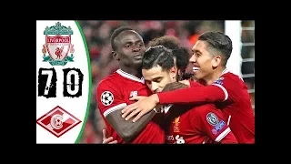 Liverpool vs Spartak Moskva (7-0) - All Goals 06/12/2017 HD