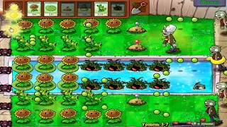 Plants vs Zombies - прохождение в бассейне 3-7 (седьмой уровень)