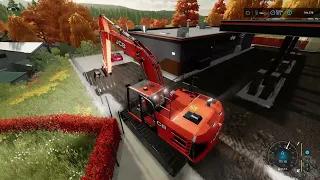 Plowing up concrete/transporting gravel/gravel on the ground at gas station |Public Work |Fs22 |Ps4