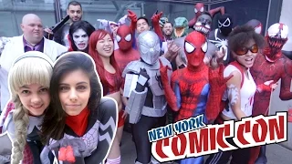 SPIDER-MAN, SPIDER-GWEN, SILK SPIDERVERSE VS New York Comic Con 2016 - Real Life Super Hero Movie