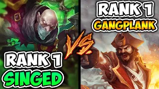 #1 SINGED WORLD VS. #1 GANGPLANK WORLD IN THE BATTLE OF THE ONE TRICKS! (SOLARBACCA MATCHUP)