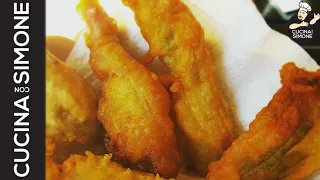 Fiori fritti con pastella croccante