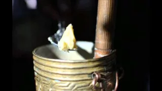 Making Tibetan butter tea.