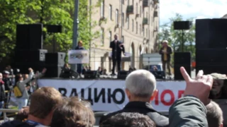 Вячеслав Мальцев на митинге против реновации в Москве