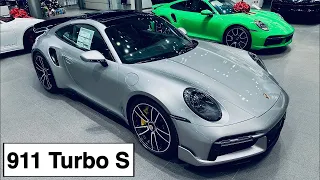 NEW 2023 GT Silver Porsche 911 Turbo S | SportDesign Package | Walk Around |